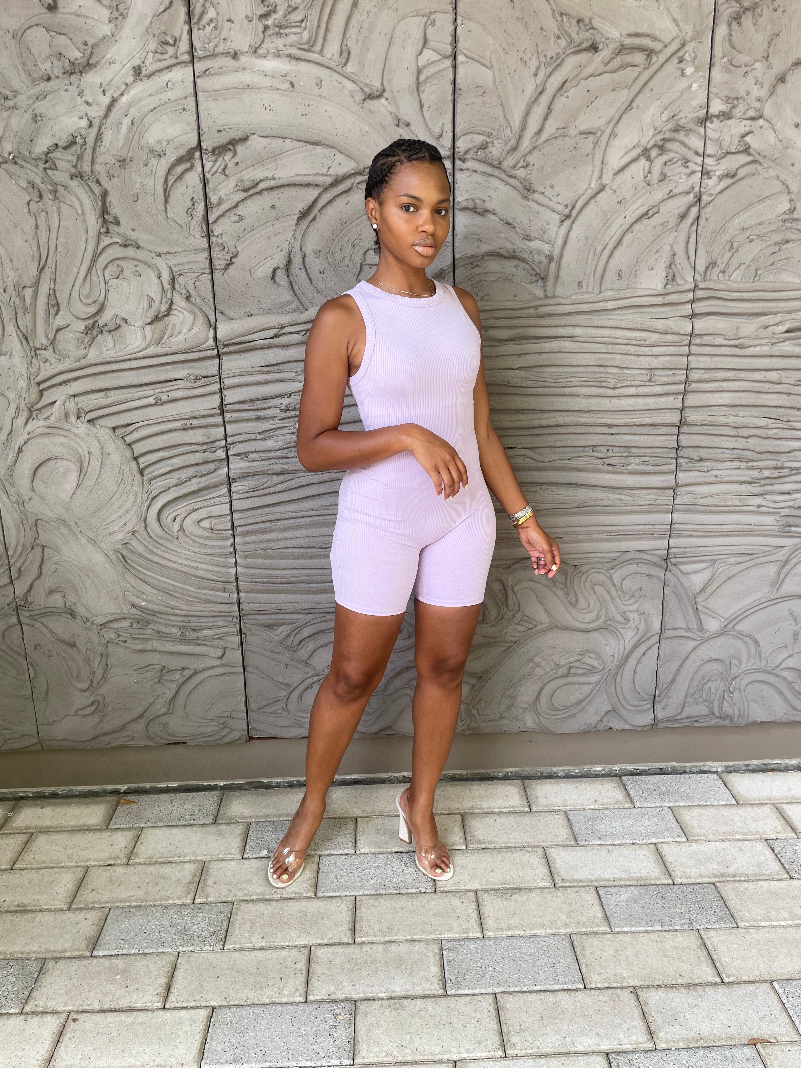 Fit Me Right Ribbed Romper (Lavender)