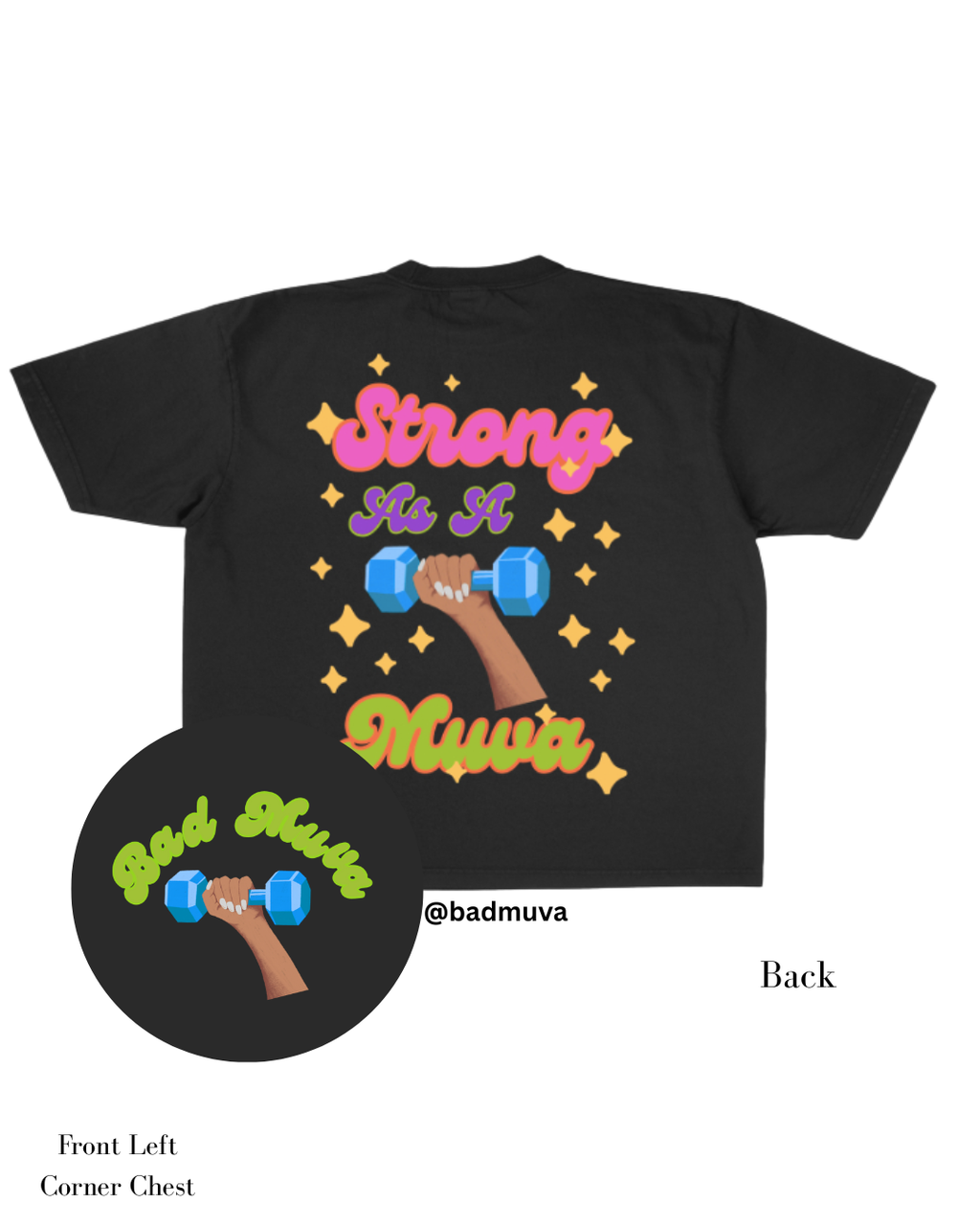 Stronger As A Muva Heavy Weight Oversized Tee (Charcoal Grey)
