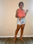 Arie Stone Washed Denim Shorts FINAL SALE