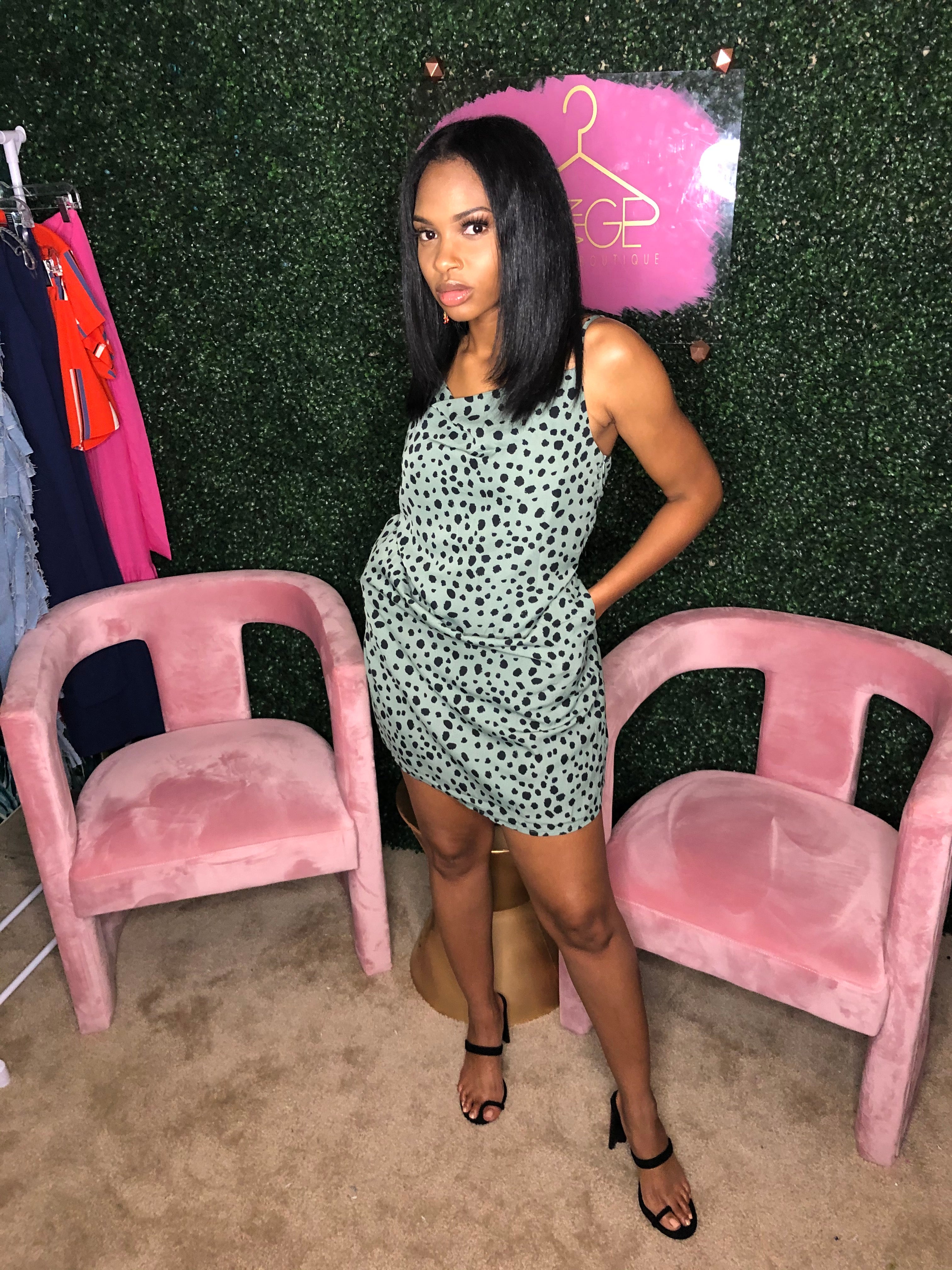 Ashtan Blue Animal Print Dress FINAL SALE