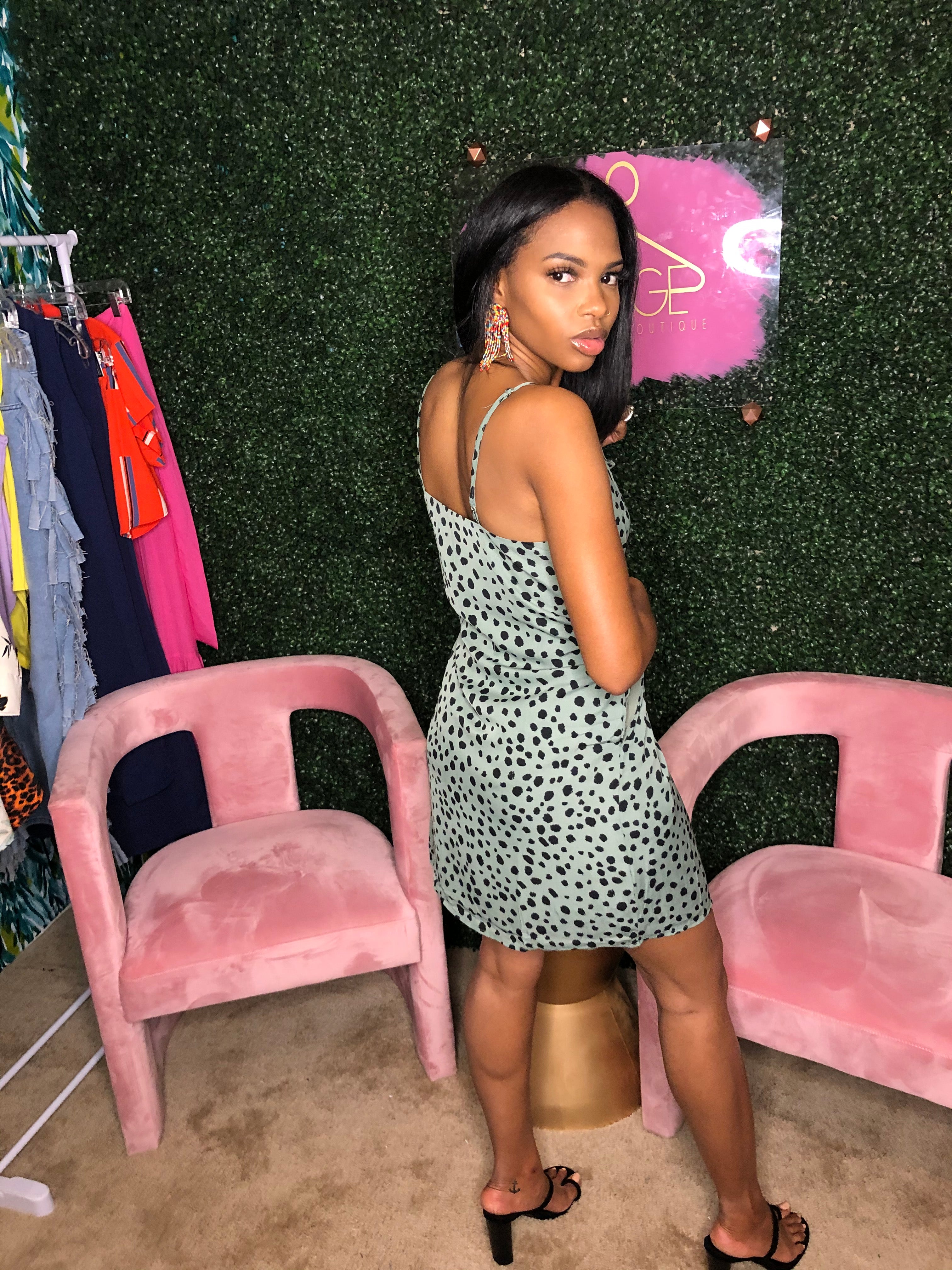 Ashtan Blue Animal Print Dress FINAL SALE