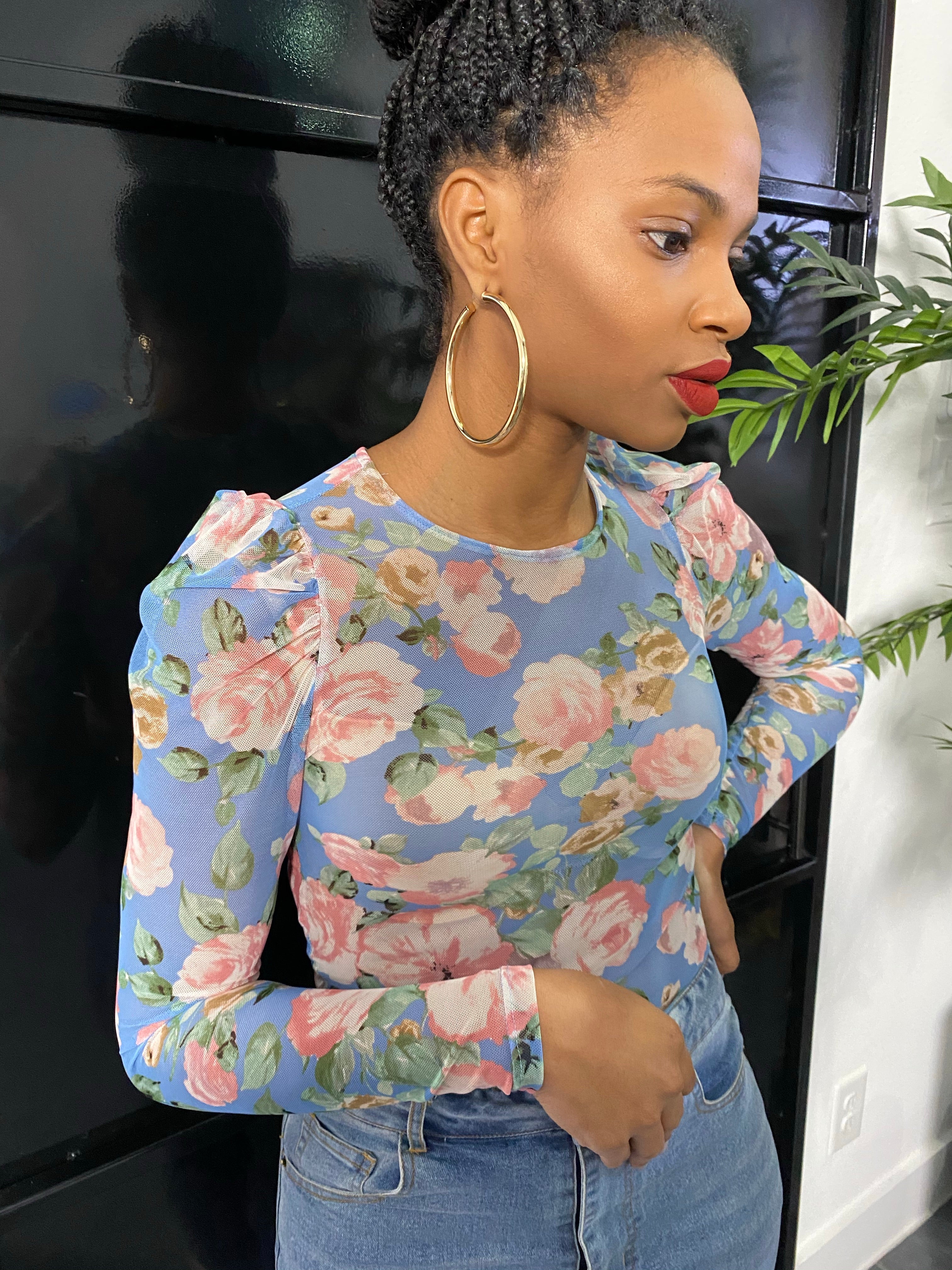 Give Me Flowers Sheer Top