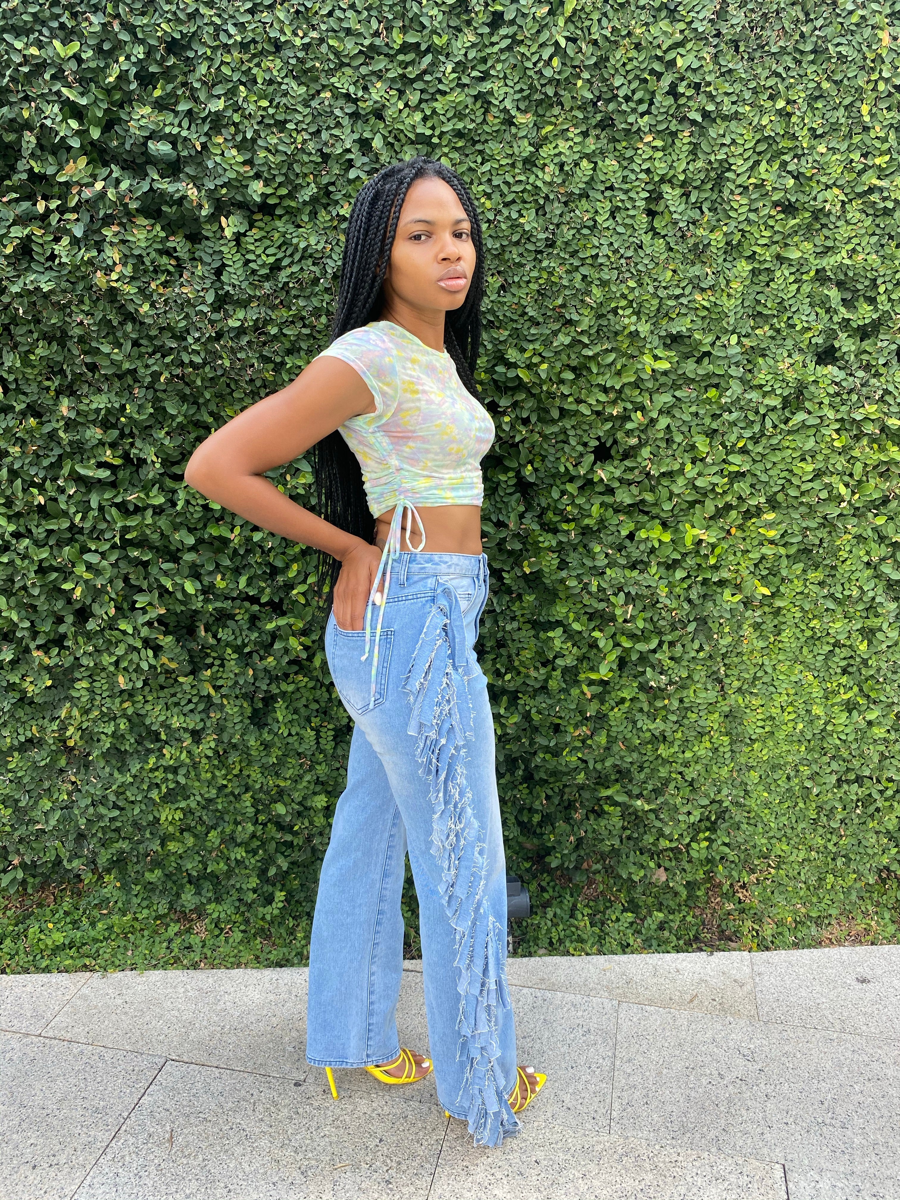 Crystal Sheer Scrunched Top FINAL SALE