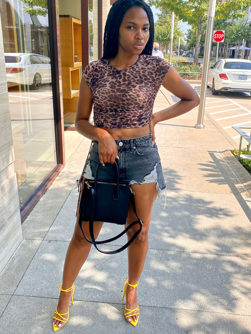 Joy Exotic Sheer Scrunched Top
