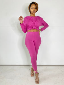 Raina 2-Piece Basix Set (Magenta) FINAL SALE