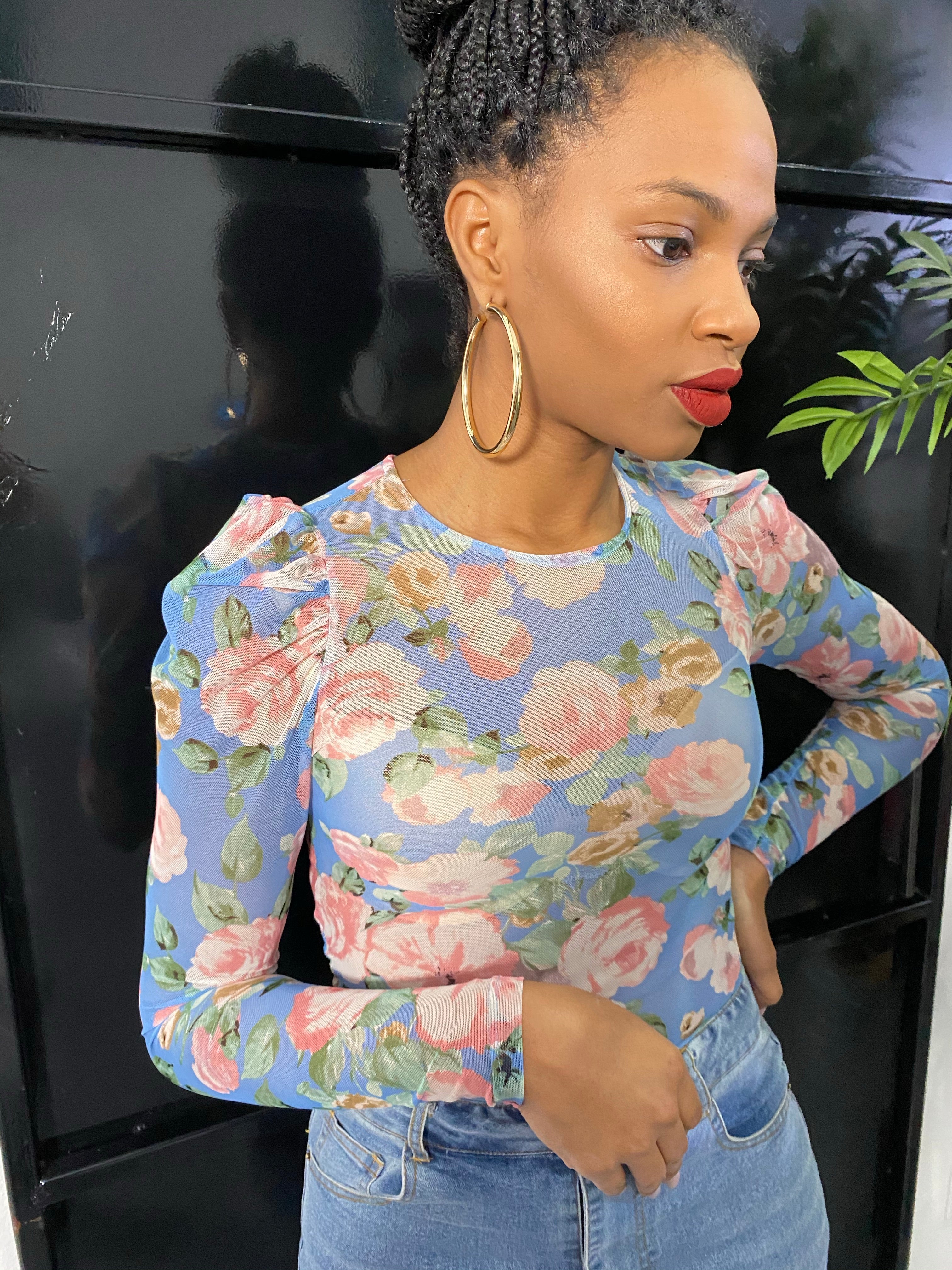 Give Me Flowers Sheer Top