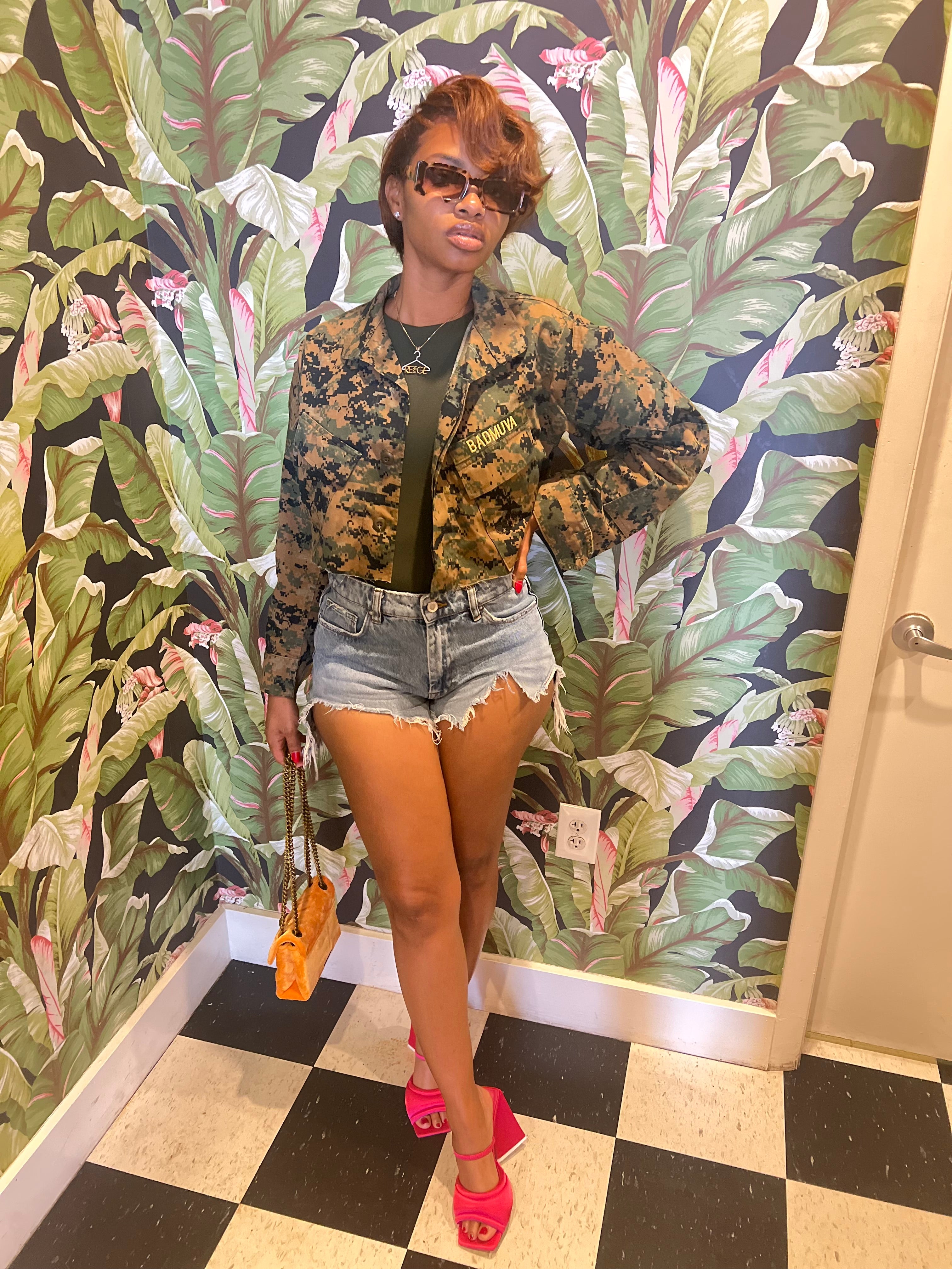 Crop Army Green Camo Jacket – Revynge Luxury Boutique