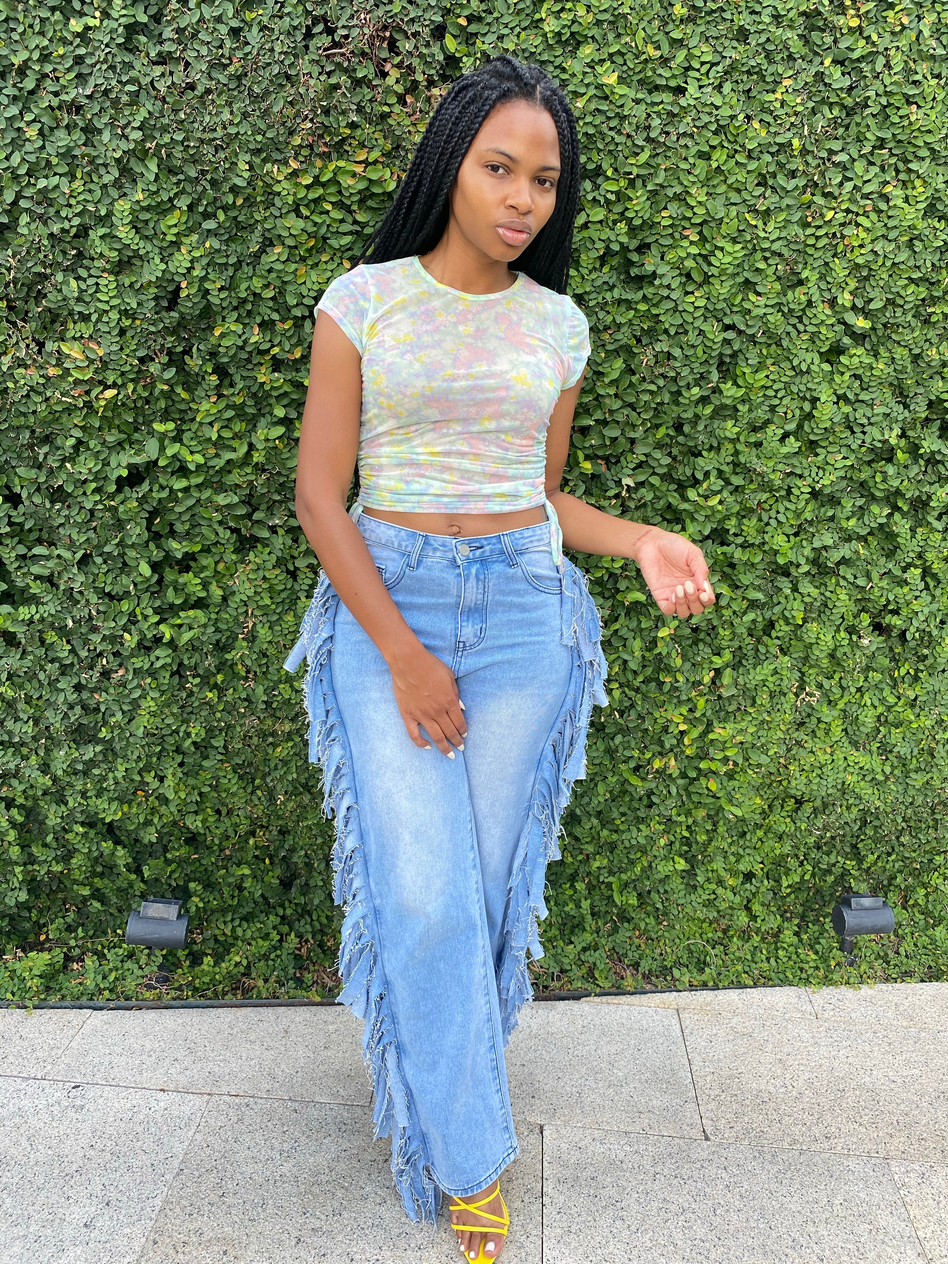 Crystal Sheer Scrunched Top FINAL SALE