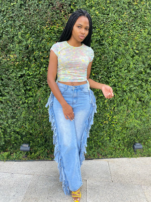 Crystal Sheer Scrunched Top FINAL SALE
